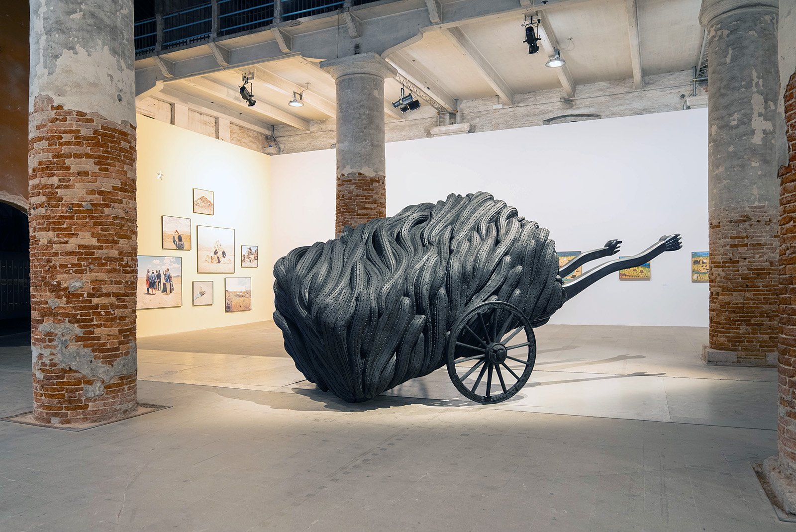 Wastelands, sculpture by New Zealand artist Brett Graham, at La Biennale di Venezia / the Venice Biennale 2024 (Venice, Italy)